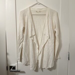 EILEEN FISHER Linen Blend 100% Organic Cardigan in Cream